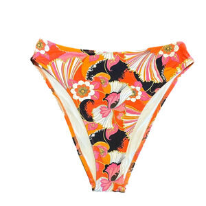 Ronny Kobo Collection Floral Bikini Bottom - Orange and Pink